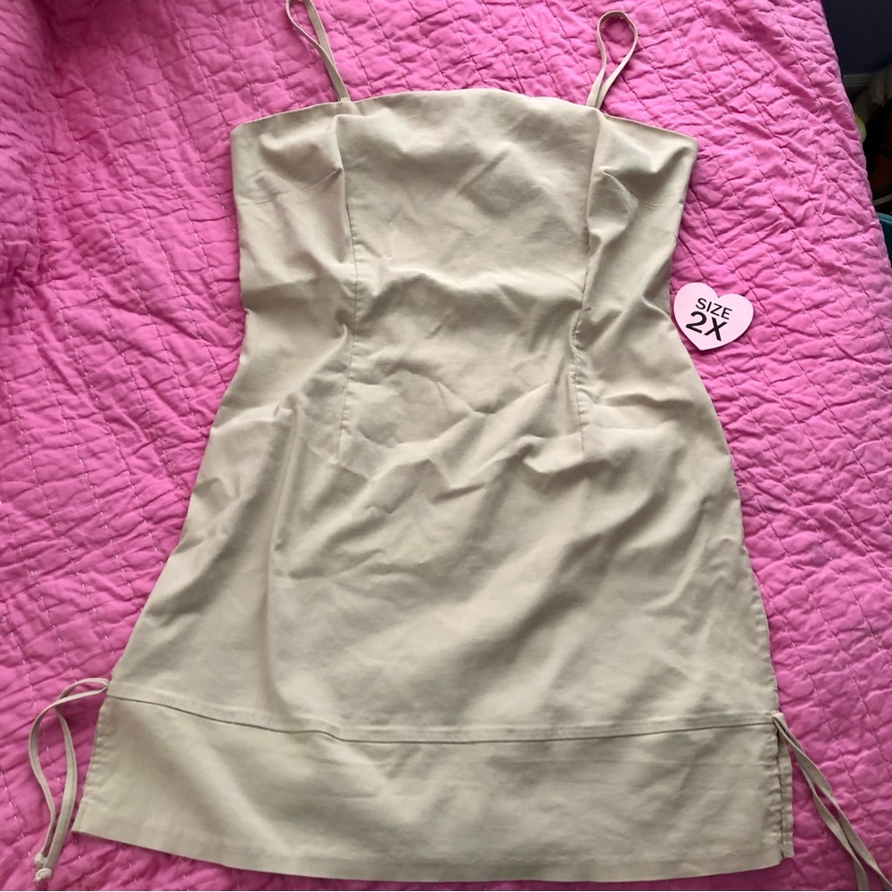 Cute y2k khaki bodycon stretch side ties
